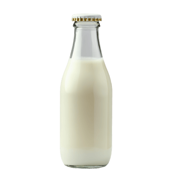 Fresh Milk in Glass Bottle Isolated on the Transparent Background png