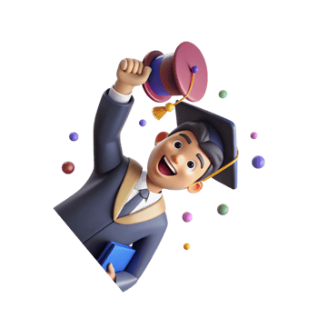 beautiful rustic Smiling Graduate Cap Throwing Isolated detailed png