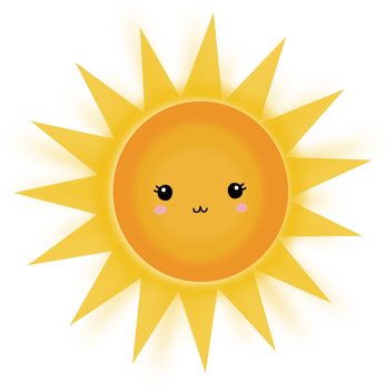 Cartoon Sunshine Face png