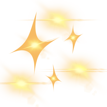 Cute sparkles glowing yellow light png