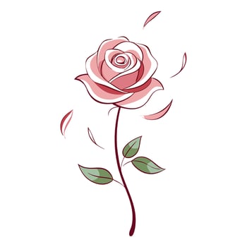 Falling petal rose with subtle movement illustration delicate floral design vector