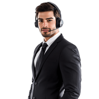 Friendly Call Center Agent Wearing Headphones Smiling Isolated at Transparent Background png