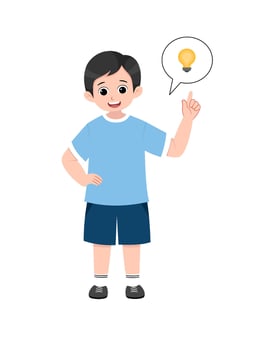 Illustration of a boy getting ideas vector