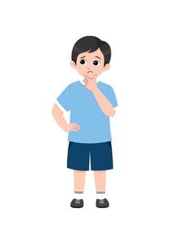 illustration of a boy who is thinking vector