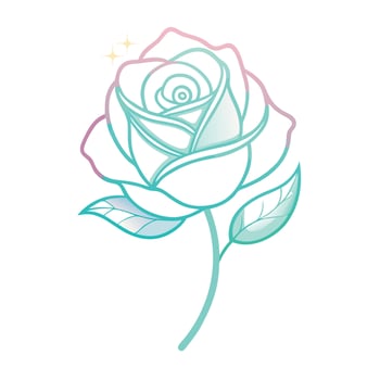 Elegant rose with soft glowing halo illustration delicate floral art vector