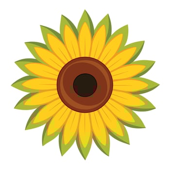 Modern sunflower with hollow bloom design illustration floral art vector