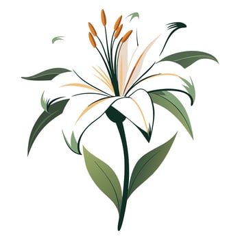 Elegant minimal ink lily featuring its artistic brushwork in design vector