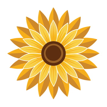 Negative space sunflower with subtle form illustration minimalist floral vector
