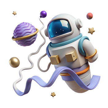 impressive minimalist Spacewalk Tether Line Floating Isolated authentic png