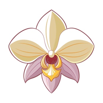 Orchid with single stroke drawing illustration minimalist floral art vector