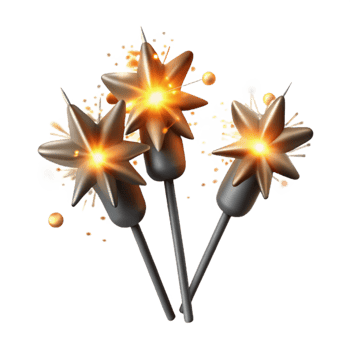 impressive minimalist Sparklers Burning with Bright Flames Transparent exclusive png