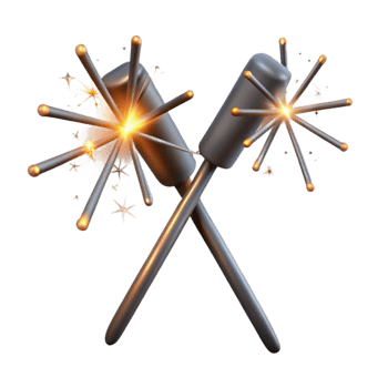 serene modern Sparklers Crossed with Sparks Transparent exclusive png