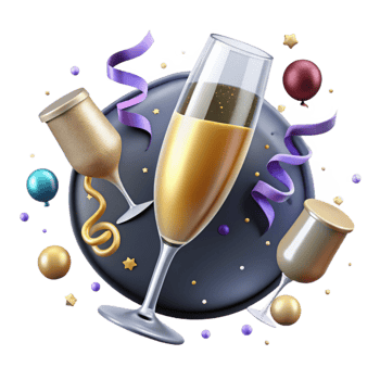 magnificent traditional Sparkling Champagne Glass Toast Transparent Background genuine png
