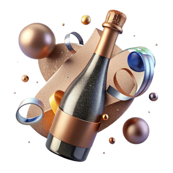 serene traditional Sparkling Cider Bottle with Label Transparent Background detailed png