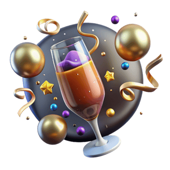 elegant creative Sparkling Cider with Festive Glow Isolated high quality png