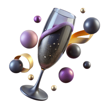 impressive rustic Sparkling Wine Glass with Bubbles Transparent Background detailed png