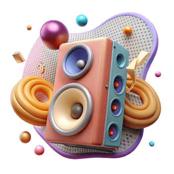 stunning artistic Speaker with Amplified Sound Transparent Background professional png