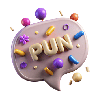 elegant artistic Speech Bubble with Pun Intended Text Isolated detailed png