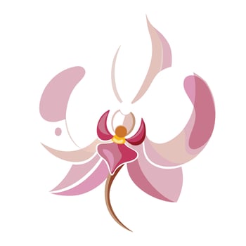 Modern ripple petal orchid showcasing its delicate wavy design in art vector