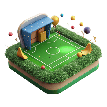 magnificent artistic Sports Field Grass Green Isolated on Transparent Background high quality png