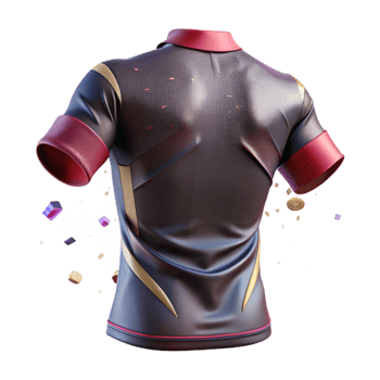 serene artistic Sports Jersey Blank Back View Transparent detailed png