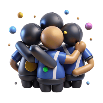 serene rustic Sports Team Huddle Isolated Teamwork Theme 4K png