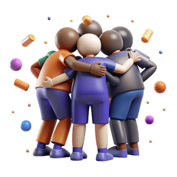 impressive minimalist Sports Team Huddle Isolated Teamwork Theme premium png