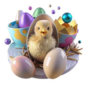 extraordinary traditional Spring Chick Hatching Egg Cutout Transparent Background detailed png