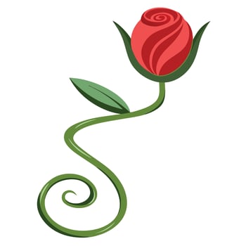 Tulip with vine like stems illustration elegant floral art vector