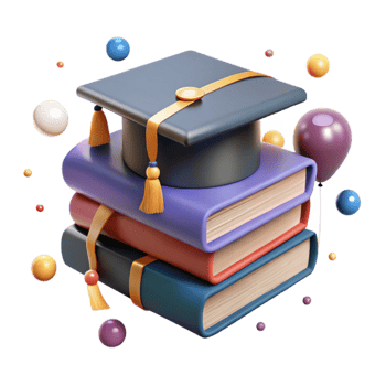 elegant traditional Stack of Books with Eyeglasses Cutout premium png