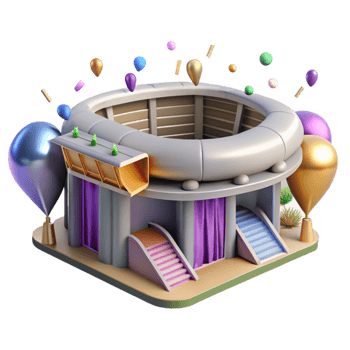 impressive artistic Stadium Building Element with Seating Area detailed png
