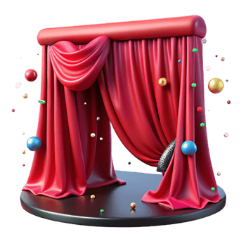 elegant traditional Stage Curtain Red Velvet Texture Transparent Background exclusive png
