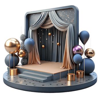 elegant classic Stage Design Setting the Scene for Dance Transparent Background with Visual Elements detailed png