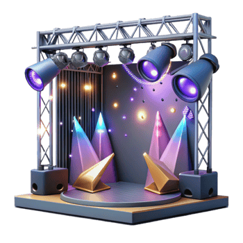 extraordinary creative Stage Lights Spotlit Performance Isolated professional png