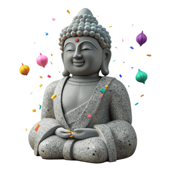 beautiful vintage Stone Idol Statue Front View Isolated premium png