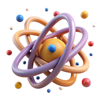 wonderful creative Stylized Atom Model Cutout with Transparent Background premium png