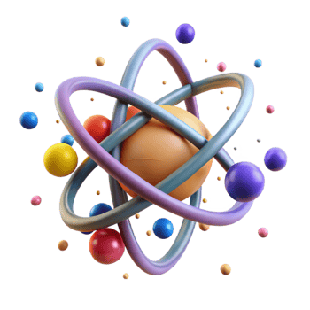 wonderful vintage Stylized Atom Model Cutout with Transparent Background authentic png