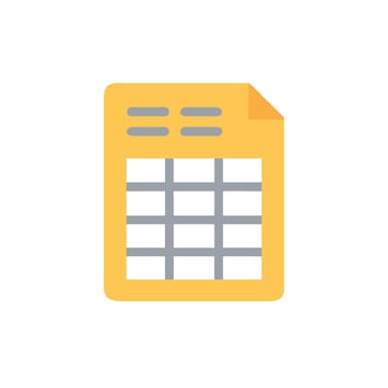 A yellow and gray file with a grid on it vector