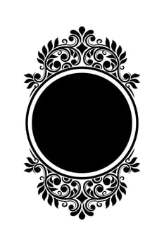 Silhouette Mirror with floral ornament vector