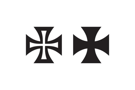 Two black and white crosses with the same design vector