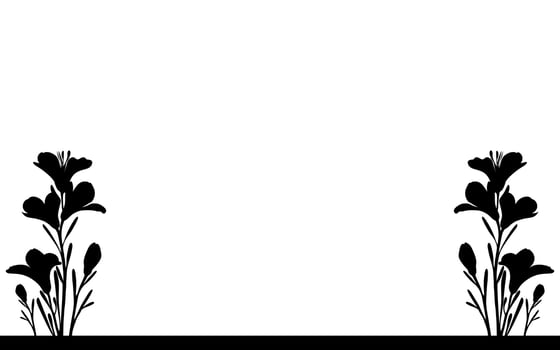 Flowers silhouette on white background vector