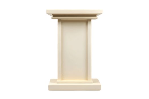 Simple podium with microphone in a neutral tone for formal presentations and addresses png