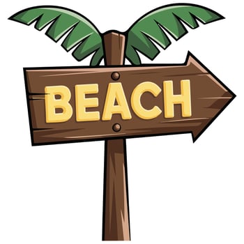 vacation signpost travel summer theme isolated illustration on white background vector