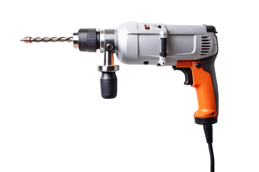handheld electric drill tool with a focus on the ergonomic grip and drill bit png