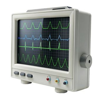 Medical ECG monitor screen displaying heart rate and vital signs, isolated on Transparent Background for healthcare purposes png