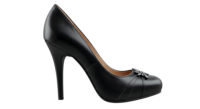 black high heel shoes on transparent background png