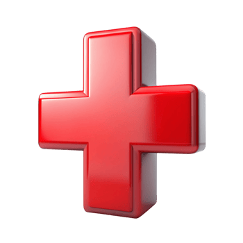 High quality image of a red cross emblem for medical, health, and safety related uses png