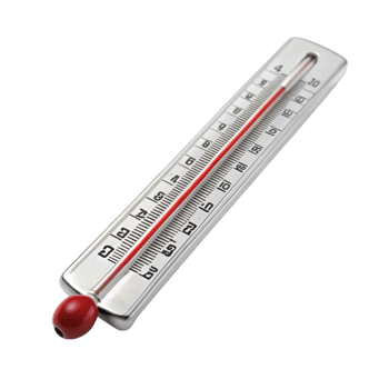 Precise and detailed thermometer illustration measuring temperature in Celsius and Fahrenheit png