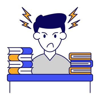 Modern design icon of stressed student vector