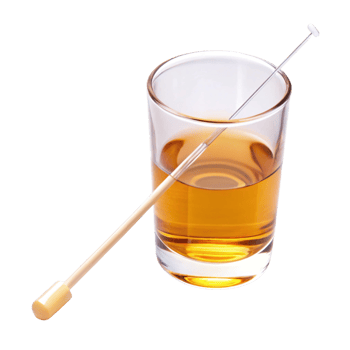Medical alcohol swab stick with glass of disinfectant solution isolated on white, essential for wound care png